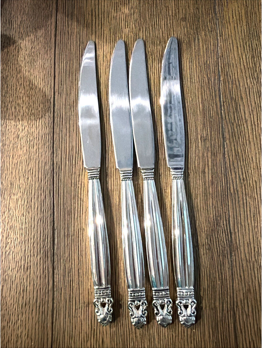 Godinger Olde Copenhagen Silverplate Dinner Knives Replacement Set of 4